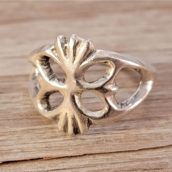 Vintage Sterling Wax Cast Organic Butterfly Ring - Picture 1 of 7
